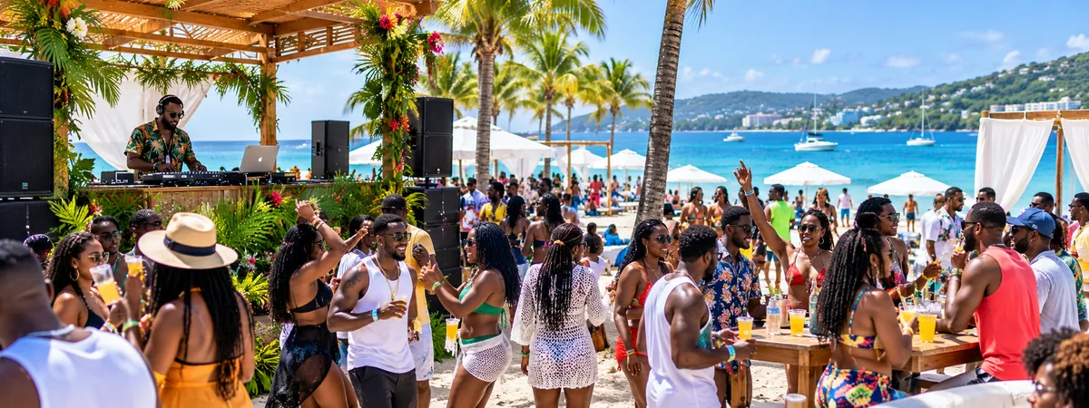 Jamaican entertainment beach party and live DJ event